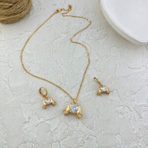 نیم ست زنانه جواهری مدل قلب کد M4373