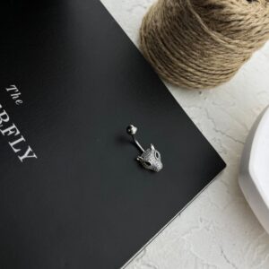 پیرسینگ ناف استیل زنانه مدل پلنگ کد P4815