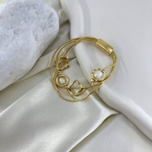 دستبند زنانه مینیمال مدل مروارید کد B5493