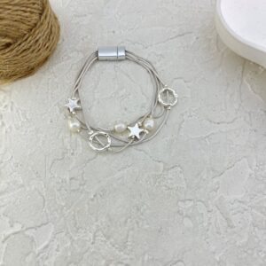دستبند زنانه مینیمال مدل اب نقره ستاره کد B5441