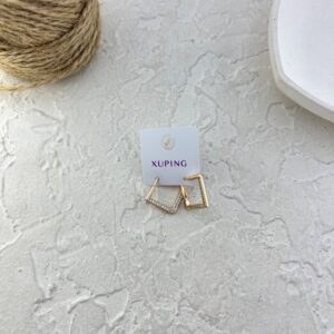 گوشواره زنانه ژوپینگ مدل نگین جواهری کد E6243
