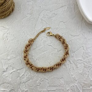 دستبند زنانه ژوپینگ مدل تراش طرح طلا کد B5427