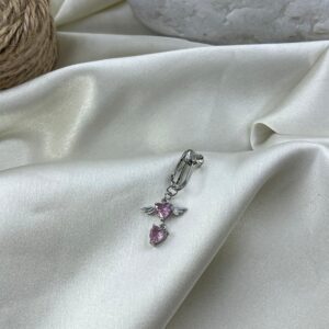 پیرسینگ ناف فیک زنانه مدل قلب کد P4905