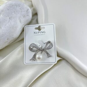 گل سینه زنانه ژوپینگ مدل گل و مروارید کد G4186
