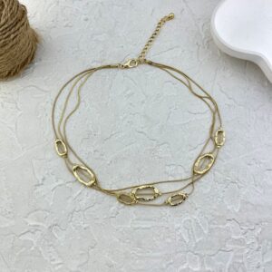 گردنبند زنانه مدل مینیمال سه لاین کد N5182