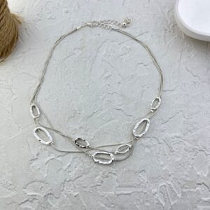 گردنبند زنانه مدل مینیمال اب نقره سه لاین کد N5184
