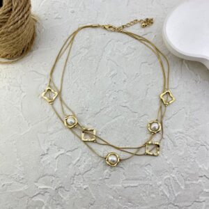 گردنبند زنانه مدل مینیمال سه لاین کد N5185