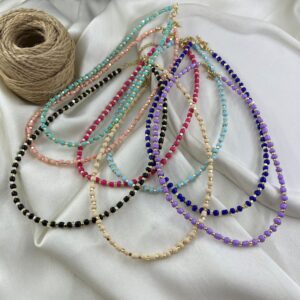 گردنبند زنانه مهره ای تابستانی مدل مروارید کد N5280