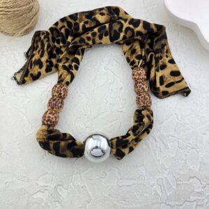 گردنبند زنانه پارچه ای مدل پلنگی کد N5158