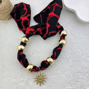 گردنبند زنانه پارچه ای مدل خورشید کد N5163