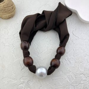 گردنبند زنانه پارچه ای مدل مروارید کد N5166