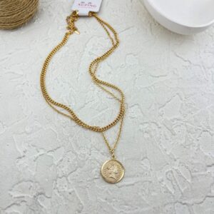 گردنبند زنانه ژوپینگ مدل سکه دو ردیف کد N5118