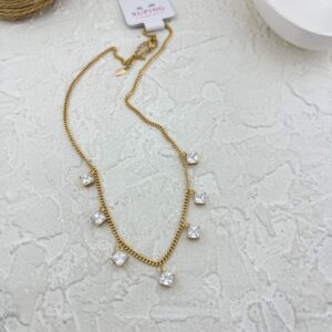 گردنبند زنانه ژوپینگ مدل نگین جواهری کد N5118