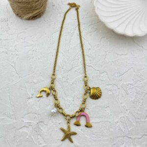 گردنبند زنانه مدل ستاره صدف دلفین کد N5068
