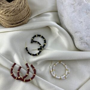 گوشواره زنانه میناکاری مدل حلقه ای کد E6411