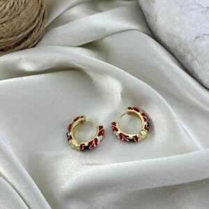 گوشواره زنانه میناکاری مدل گل کد E6412