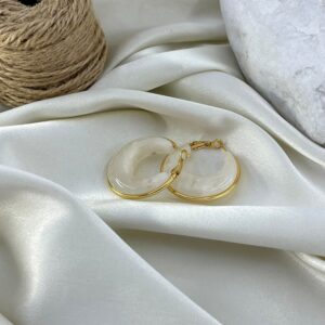 گوشواره زنانه میناکاری مدل حلقه ای کد E6420