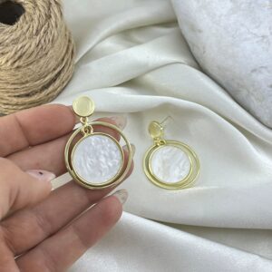گوشواره زنانه میناکاری مدل حلقه ای کد E6422