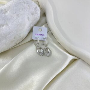 گوشواره زنانه ژوپینگ مدل گل جواهری کد E6333