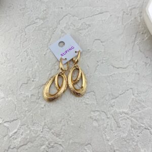 گوشواره زنانه ژوپینگ مدل حلقه ای تراشیده کد E6293