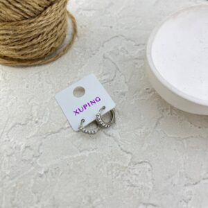 گوشواره زنانه ژوپینگ مدل گل جواهری کد E6308