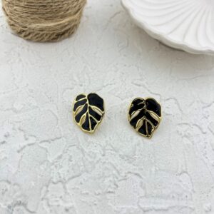 گوشواره زنانه میناکاری مدل برگ کد E5782