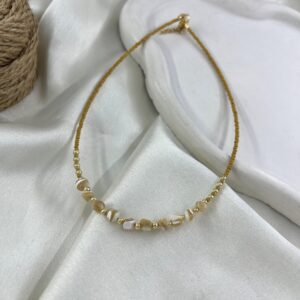 گردنبند زنانه مهره ای تابستانی مدل سنگ کد N5276