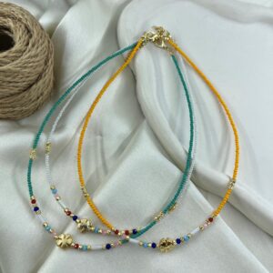 گردنبند زنانه مهره ای تابستانی مدل ونکلیف کد N5271