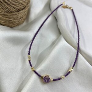 گردنبند زنانه مهره ای تابستانی مدل صدف کد N5259
