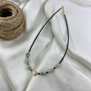 گردنبند زنانه مهره ای تابستانی مدل قلب کد N5256