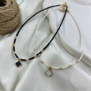 گردنبند زنانه مهره ای تابستانی مدل ونکلیف کد N5248
