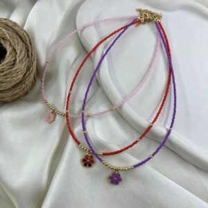 گردنبند زنانه مهره ای تابستانی مدل ستاره کد N5245