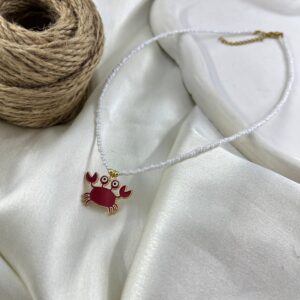 گردنبند زنانه مهره ای تابستانی مدل خرچنگ کد N5242