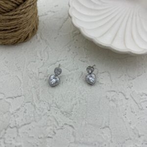 گوشواره زنانه جواهری مدل قلب کد E5804