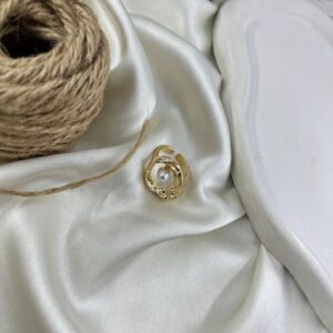انگشتر زنانه مدل دایره و مروارید کد R51814